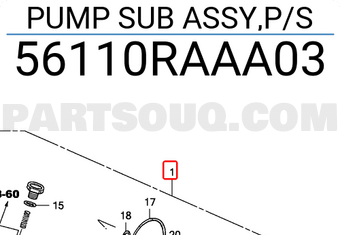 Honda 56110RAAA03 PUMP SUB ASSY,P/S