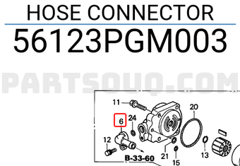 Honda 56123PGM003 HOSE CONNECTOR