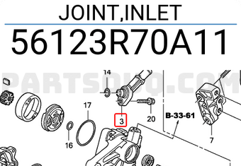 Honda 56123R70A11 JOINT,INLET