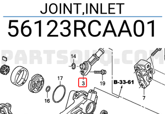 Honda 56123RCAA01 JOINT,INLET