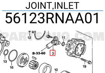 Honda 56123RNAA01 JOINT,INLET