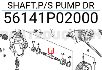 Honda 56141P02000 SHAFT,P/S PUMP DR