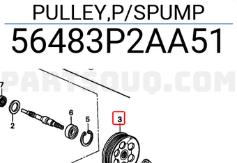 Honda 56483P2AA51 PULLEY,P/SPUMP