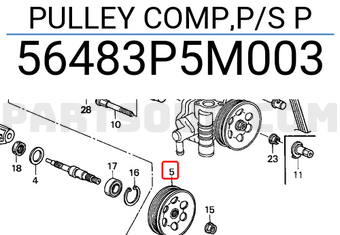 Honda 56483P5M003 PULLEY COMP,P/S P