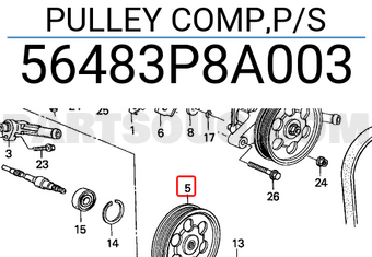 Honda 56483P8A003 PULLEY COMP,P/S