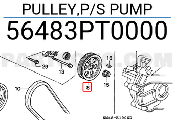 Honda 56483PT0000 PULLEY,P/S PUMP