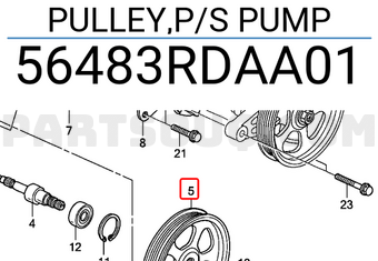 Honda 56483RDAA01 PULLEY,P/S PUMP