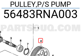 Honda 56483RNA003 PULLEY,P/S PUMP