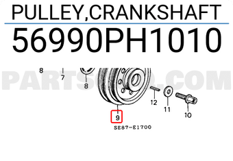 Honda 56990PH1010 PULLEY,CRANKSHAFT