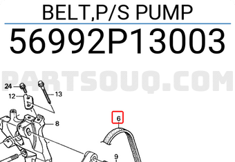 Honda 56992P13003 BELT,P/S PUMP