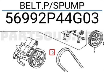 Honda 56992P44G03 BELT,P/SPUMP