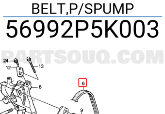 Honda 56992P5K003 BELT,P/SPUMP