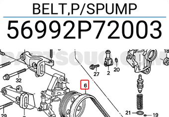 Honda 56992P72003 BELT,P/SPUMP