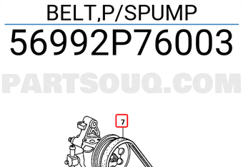 Honda 56992P76003 BELT,P/SPUMP