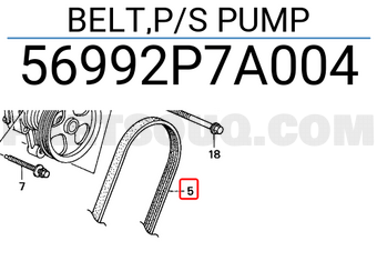 Honda 56992P7A004 BELT,P/S PUMP