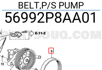Honda 56992P8AA01 BELT,P/S PUMP