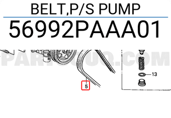 Honda 56992PAAA01 BELT,P/S PUMP