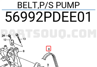 Honda 56992PDEE01 BELT,P/S PUMP