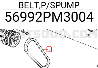 Honda 56992PM3004 BELT,P/SPUMP