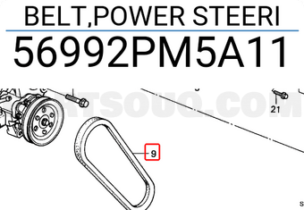 Honda 56992PM5A11 BELT,POWER STEERI