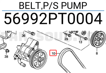 Honda 56992PT0004 BELT,P/S PUMP