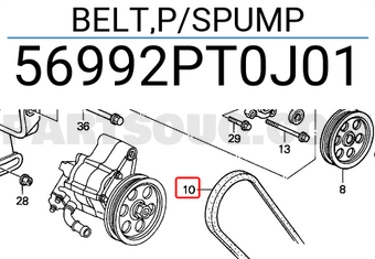 Honda 56992PT0J01 BELT,P/SPUMP