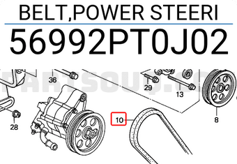Honda 56992PT0J02 BELT,POWER STEERI
