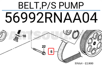 Honda 56992RNAA04 BELT,P/S PUMP