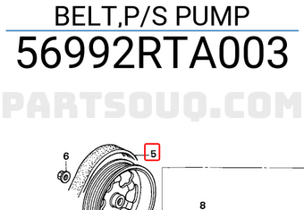 Honda 56992RTA003 BELT,P/S PUMP
