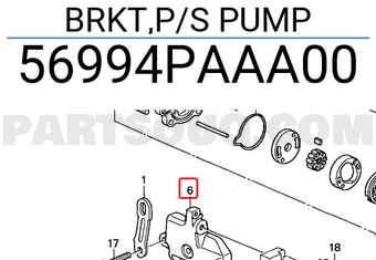 Honda 56994PAAA00 BRKT,P/S PUMP