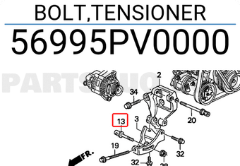 Honda 56995PV0000 BOLT,TENSIONER