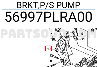 Honda 56997PLRA00 BRKT,P/S PUMP