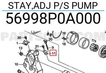 Honda 56998P0A000 STAY,ADJ P/S PUMP