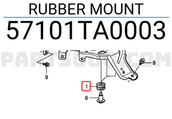 Honda 57101TA0003 RUBBER MOUNT