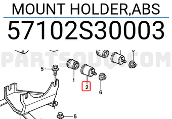 Honda 57102S30003 MOUNT HOLDER,ABS