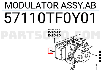 Honda 57110TF0Y01 MODULATOR ASSY,AB