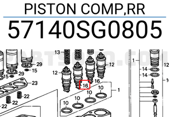 Honda 57140SG0805 PISTON COMP,RR