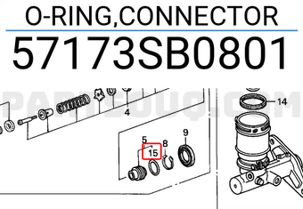 Honda 57173SB0801 O-RING,CONNECTOR
