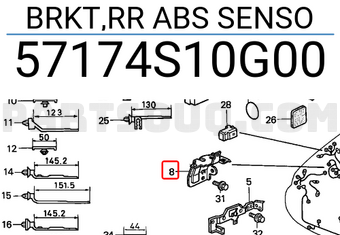 Honda 57174S10G00 BRKT,RR ABS SENSO