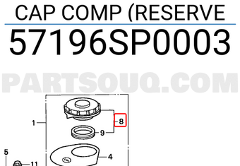 Honda 57196SP0003 CAP COMP (RESERVE
