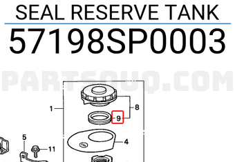 Honda 57198SP0003 SEAL RESERVE TANK