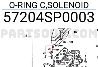 Honda 57204SP0003 O-RING C,SOLENOID