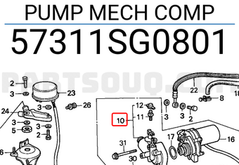 Honda 57311SG0801 PUMP MECH COMP