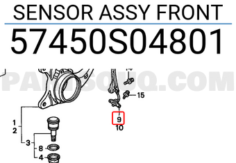 Honda 57450S04801 SENSOR ASSY FRONT