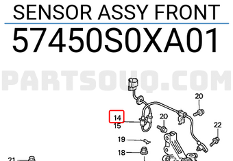 Honda 57450S0XA01 SENSOR ASSY FRONT