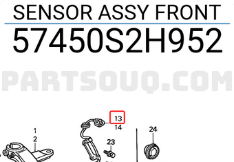 Honda 57450S2H952 SENSOR ASSY FRONT
