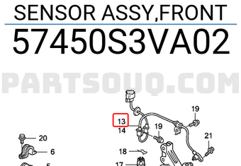 Honda 57450S3VA02 SENSOR ASSY,FRONT