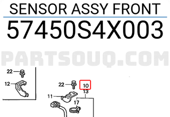 Honda 57450S4X003 SENSOR ASSY FRONT