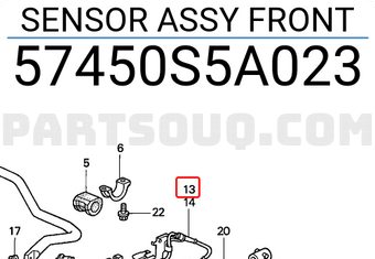 Honda 57450S5A023 SENSOR ASSY FRONT