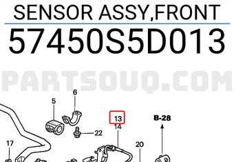 Honda 57450S5D013 SENSOR ASSY,FRONT